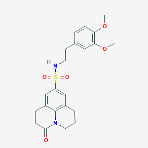 molecular formula C22H26N2O5S B3297985 N-[2-(3,4-dimethoxyphenyl)ethyl]-2-oxo-1-azatricyclo[7.3.1.0^{5,13}]trideca-5,7,9(13)-triene-7-sulfonamide CAS No. 896356-78-8