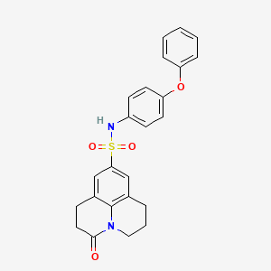 molecular formula C24H22N2O4S B3297988 2-oxo-N-(4-phenoxyphenyl)-1-azatricyclo[7.3.1.0^{5,13}]trideca-5,7,9(13)-triene-7-sulfonamide CAS No. 896356-90-4