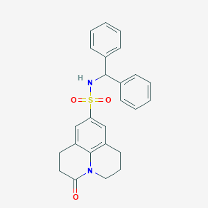 N-(diphenylmethyl)-2-oxo-1-azatricyclo[7.3.1.0^{5,13}]trideca-5,7,9(13)-triene-7-sulfonamide