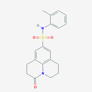 molecular formula C19H20N2O3S B3297998 3-oxo-N-(o-tolyl)-1,2,3,5,6,7-hexahydropyrido[3,2,1-ij]quinoline-9-sulfonamide CAS No. 896358-71-7