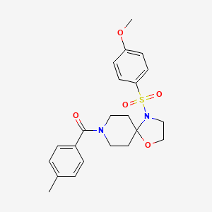 molecular formula C22H26N2O5S B3298006 (4-((4-Methoxyphenyl)sulfonyl)-1-oxa-4,8-diazaspiro[4.5]decan-8-yl)(p-tolyl)methanone CAS No. 896360-09-1