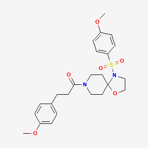 molecular formula C24H30N2O6S B3298014 8-[3-(4-Methoxyphenyl)propanoyl]-4-[(4-methoxyphenyl)sulfonyl]-1-oxa-4,8-diazaspiro[4.5]decane CAS No. 896360-17-1