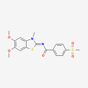 molecular formula C18H18N2O5S2 B3298017 (Z)-N-(5,6-dimethoxy-3-methylbenzo[d]thiazol-2(3H)-ylidene)-4-(methylsulfonyl)benzamide CAS No. 896361-52-7