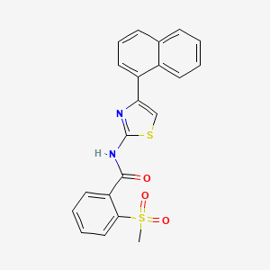 molecular formula C21H16N2O3S2 B3298028 2-methylsulfonyl-N-(4-naphthalen-1-yl-1,3-thiazol-2-yl)benzamide CAS No. 896363-01-2