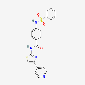 molecular formula C21H16N4O3S2 B3298061 4-benzenesulfonamido-N-[4-(pyridin-4-yl)-1,3-thiazol-2-yl]benzamide CAS No. 896364-12-8