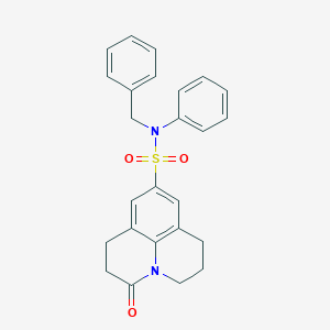 molecular formula C25H24N2O3S B3298065 N-benzyl-2-oxo-N-phenyl-1-azatricyclo[7.3.1.0^{5,13}]trideca-5,7,9(13)-triene-7-sulfonamide CAS No. 896375-30-7