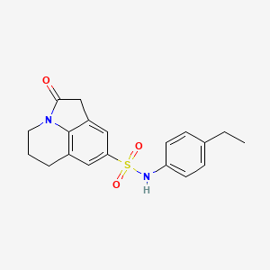 molecular formula C19H20N2O3S B3298067 N-(4-ethylphenyl)-2-oxo-1,2,5,6-tetrahydro-4H-pyrrolo[3,2,1-ij]quinoline-8-sulfonamide CAS No. 896375-46-5