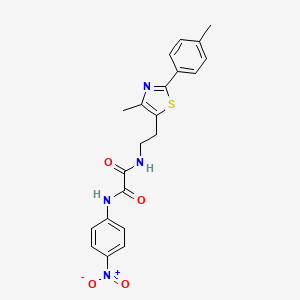molecular formula C21H20N4O4S B3298080 N-{2-[4-methyl-2-(4-methylphenyl)-1,3-thiazol-5-yl]ethyl}-N'-(4-nitrophenyl)ethanediamide CAS No. 896375-91-0