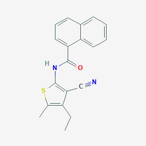 molecular formula C19H16N2OS B329809 N-(3-cyano-4-ethyl-5-methylthiophen-2-yl)naphthalene-1-carboxamide 