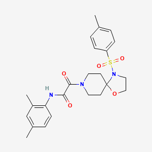 molecular formula C24H29N3O5S B3298090 N-(2,4-dimethylphenyl)-2-oxo-2-(4-tosyl-1-oxa-4,8-diazaspiro[4.5]decan-8-yl)acetamide CAS No. 896376-14-0
