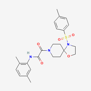 molecular formula C24H29N3O5S B3298096 N-(2,5-dimethylphenyl)-2-oxo-2-(4-tosyl-1-oxa-4,8-diazaspiro[4.5]decan-8-yl)acetamide CAS No. 896376-18-4