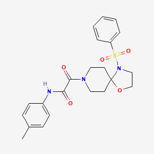 2-[4-(benzenesulfonyl)-1-oxa-4,8-diazaspiro[4.5]decan-8-yl]-N-(4-methylphenyl)-2-oxoacetamide