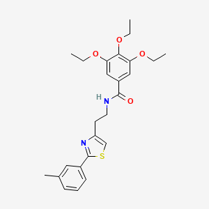 molecular formula C25H30N2O4S B3298103 3,4,5-triethoxy-N-{2-[2-(3-methylphenyl)-1,3-thiazol-4-yl]ethyl}benzamide CAS No. 896376-50-4