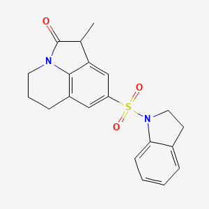 molecular formula C20H20N2O3S B3298109 6-(2,3-dihydro-1H-indole-1-sulfonyl)-3-methyl-1-azatricyclo[6.3.1.0^{4,12}]dodeca-4,6,8(12)-trien-2-one CAS No. 896377-57-4