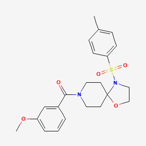 molecular formula C22H26N2O5S B3298126 (3-Methoxyphenyl)(4-tosyl-1-oxa-4,8-diazaspiro[4.5]decan-8-yl)methanone CAS No. 896378-91-9