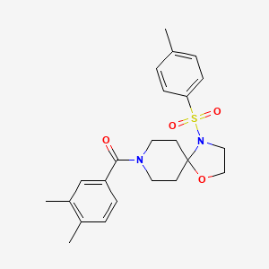 molecular formula C23H28N2O4S B3298131 (3,4-Dimethylphenyl)(4-tosyl-1-oxa-4,8-diazaspiro[4.5]decan-8-yl)methanone CAS No. 896378-96-4