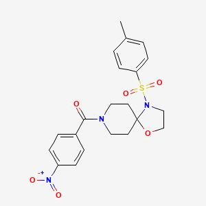 molecular formula C21H23N3O6S B3298134 (4-Nitrophenyl)(4-tosyl-1-oxa-4,8-diazaspiro[4.5]decan-8-yl)methanone CAS No. 896379-01-4