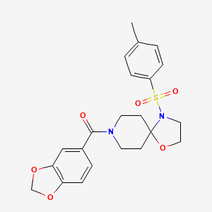 molecular formula C22H24N2O6S B3298136 Benzo[d][1,3]dioxol-5-yl(4-tosyl-1-oxa-4,8-diazaspiro[4.5]decan-8-yl)methanone CAS No. 896379-31-0
