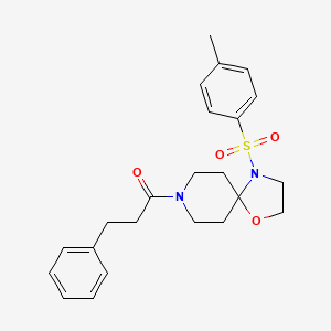 molecular formula C23H28N2O4S B3298144 4-[(4-Methylphenyl)sulfonyl]-8-(3-phenylpropanoyl)-1-oxa-4,8-diazaspiro[4.5]decane CAS No. 896379-80-9