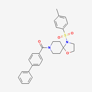 8-(Biphenyl-4-ylcarbonyl)-4-[(4-methylphenyl)sulfonyl]-1-oxa-4,8-diazaspiro[4.5]decane