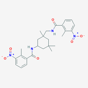 molecular formula C26H32N4O6 B329819 3-nitro-N-{[5-({3-nitro-2-methylbenzoyl}amino)-1,3,3-trimethylcyclohexyl]methyl}-2-methylbenzamide 
