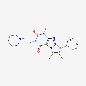 molecular formula C23H28N6O2 B3298197 4,7,8-Trimethyl-6-phenyl-2-(2-piperidin-1-ylethyl)purino[7,8-a]imidazole-1,3-dione CAS No. 896596-84-2