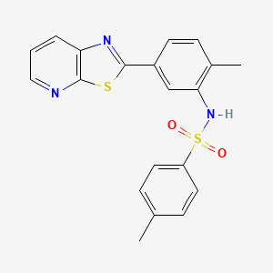 molecular formula C20H17N3O2S2 B3298221 4-methyl-N-(2-methyl-5-(thiazolo[5,4-b]pyridin-2-yl)phenyl)benzenesulfonamide CAS No. 896679-87-1