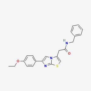 molecular formula C22H21N3O2S B3298359 N-benzyl-2-(6-(4-ethoxyphenyl)imidazo[2,1-b]thiazol-3-yl)acetamide CAS No. 897461-48-2