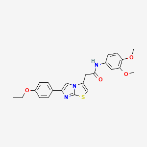 molecular formula C23H23N3O4S B3298368 N-(3,4-dimethoxyphenyl)-2-(6-(4-ethoxyphenyl)imidazo[2,1-b]thiazol-3-yl)acetamide CAS No. 897461-90-4