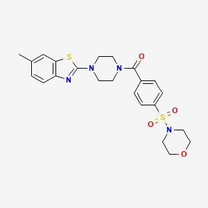 molecular formula C23H26N4O4S2 B3298398 (4-(6-Methylbenzo[d]thiazol-2-yl)piperazin-1-yl)(4-(morpholinosulfonyl)phenyl)methanone CAS No. 897466-31-8