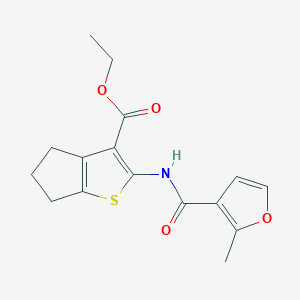 molecular formula C16H17NO4S B329840 ethyl 2-[(2-methyl-3-furoyl)amino]-5,6-dihydro-4H-cyclopenta[b]thiophene-3-carboxylate 