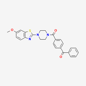 molecular formula C26H23N3O3S B3298407 (4-Benzoylphenyl)(4-(6-methoxybenzo[d]thiazol-2-yl)piperazin-1-yl)methanone CAS No. 897468-63-2