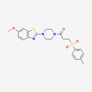 1-(4-(6-Methoxybenzo[d]thiazol-2-yl)piperazin-1-yl)-3-tosylpropan-1-one