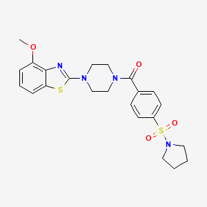 molecular formula C23H26N4O4S2 B3298466 (4-(4-Methoxybenzo[d]thiazol-2-yl)piperazin-1-yl)(4-(pyrrolidin-1-ylsulfonyl)phenyl)methanone CAS No. 897477-31-5