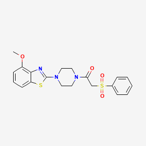 molecular formula C20H21N3O4S2 B3298488 4-Methoxy-2-{4-[(phenylsulfonyl)acetyl]piperazin-1-yl}-1,3-benzothiazole CAS No. 897477-90-6