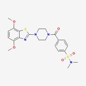 molecular formula C22H26N4O5S2 B3298515 4-(4-(4,7-dimethoxybenzo[d]thiazol-2-yl)piperazine-1-carbonyl)-N,N-dimethylbenzenesulfonamide CAS No. 897485-86-8