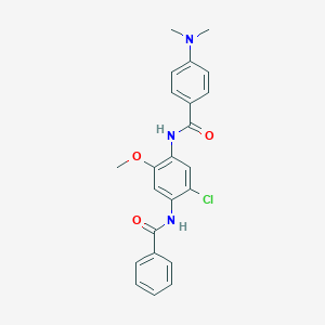 molecular formula C23H22ClN3O3 B329852 N-[4-(benzoylamino)-5-chloro-2-methoxyphenyl]-4-(dimethylamino)benzamide 