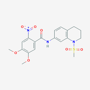 4,5-dimethoxy-N-(1-(methylsulfonyl)-1,2,3,4-tetrahydroquinolin-7-yl)-2-nitrobenzamide