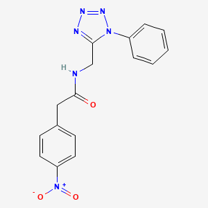 molecular formula C16H14N6O3 B3298584 2-(4-nitrophenyl)-N-((1-phenyl-1H-tetrazol-5-yl)methyl)acetamide CAS No. 897615-11-1
