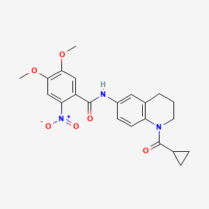 N-(1-(cyclopropanecarbonyl)-1,2,3,4-tetrahydroquinolin-6-yl)-4,5-dimethoxy-2-nitrobenzamide