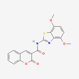 molecular formula C19H14N2O5S B3298634 N-(4,7-dimethoxy-1,3-benzothiazol-2-yl)-2-oxochromene-3-carboxamide CAS No. 897759-48-7