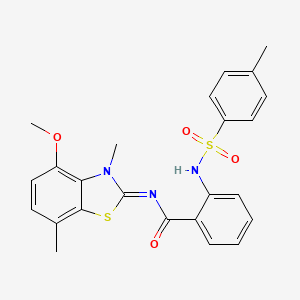 molecular formula C24H23N3O4S2 B3298641 N-[(2Z)-4-methoxy-3,7-dimethyl-2,3-dihydro-1,3-benzothiazol-2-ylidene]-2-(4-methylbenzenesulfonamido)benzamide CAS No. 897759-86-3