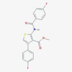 molecular formula C19H13F2NO3S B329865 Methyl 2-[(4-fluorobenzoyl)amino]-4-(4-fluorophenyl)-3-thiophenecarboxylate 