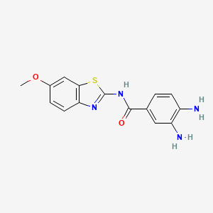 molecular formula C15H14N4O2S B3298666 3,4-Diamino-N-(6-methoxybenzo[d]thiazol-2-yl)benzamide CAS No. 89791-01-5