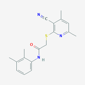 molecular formula C18H19N3OS B329867 2-[(3-cyano-4,6-dimethyl-2-pyridinyl)sulfanyl]-N-(2,3-dimethylphenyl)acetamide 