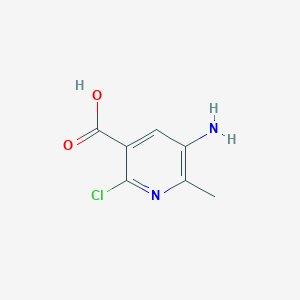 molecular formula C7H7ClN2O2 B3298672 5-Amino-2-chloro-6-methylnicotinic acid CAS No. 89793-10-2