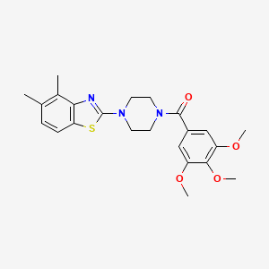 molecular formula C23H27N3O4S B3298708 (4-(4,5-Dimethylbenzo[d]thiazol-2-yl)piperazin-1-yl)(3,4,5-trimethoxyphenyl)methanone CAS No. 898351-23-0
