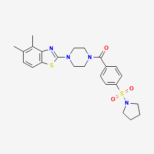 B3298715 (4-(4,5-Dimethylbenzo[d]thiazol-2-yl)piperazin-1-yl)(4-(pyrrolidin-1-ylsulfonyl)phenyl)methanone CAS No. 898351-25-2