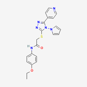 molecular formula C21H20N6O2S B3298716 N-(4-ethoxyphenyl)-2-{[5-(pyridin-4-yl)-4-(1H-pyrrol-1-yl)-4H-1,2,4-triazol-3-yl]sulfanyl}acetamide CAS No. 898351-70-7