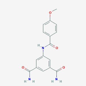 molecular formula C16H15N3O4 B329872 5-[(4-Methoxybenzoyl)amino]benzene-1,3-dicarboxamide 